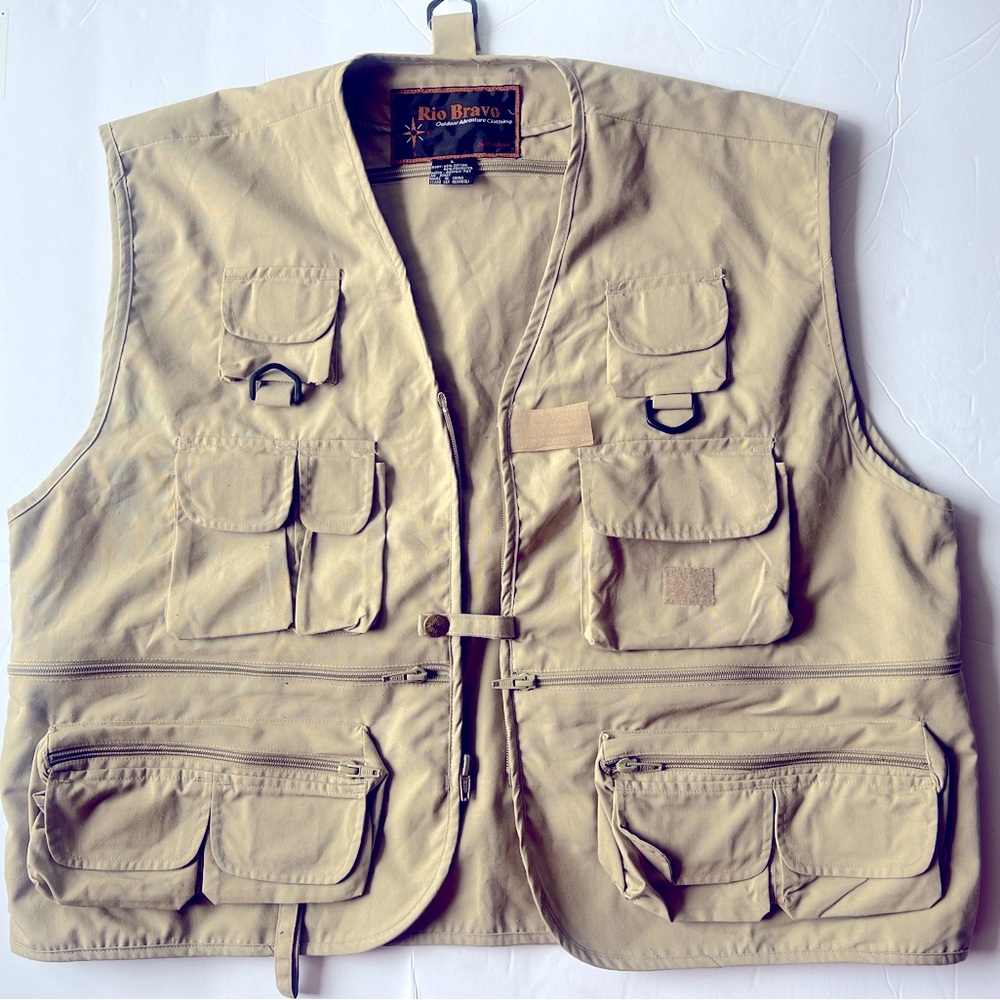 Mens Rio Bravo Outdoor Adventure Clothing Fishing/Hunting Vest Size Large Khaki